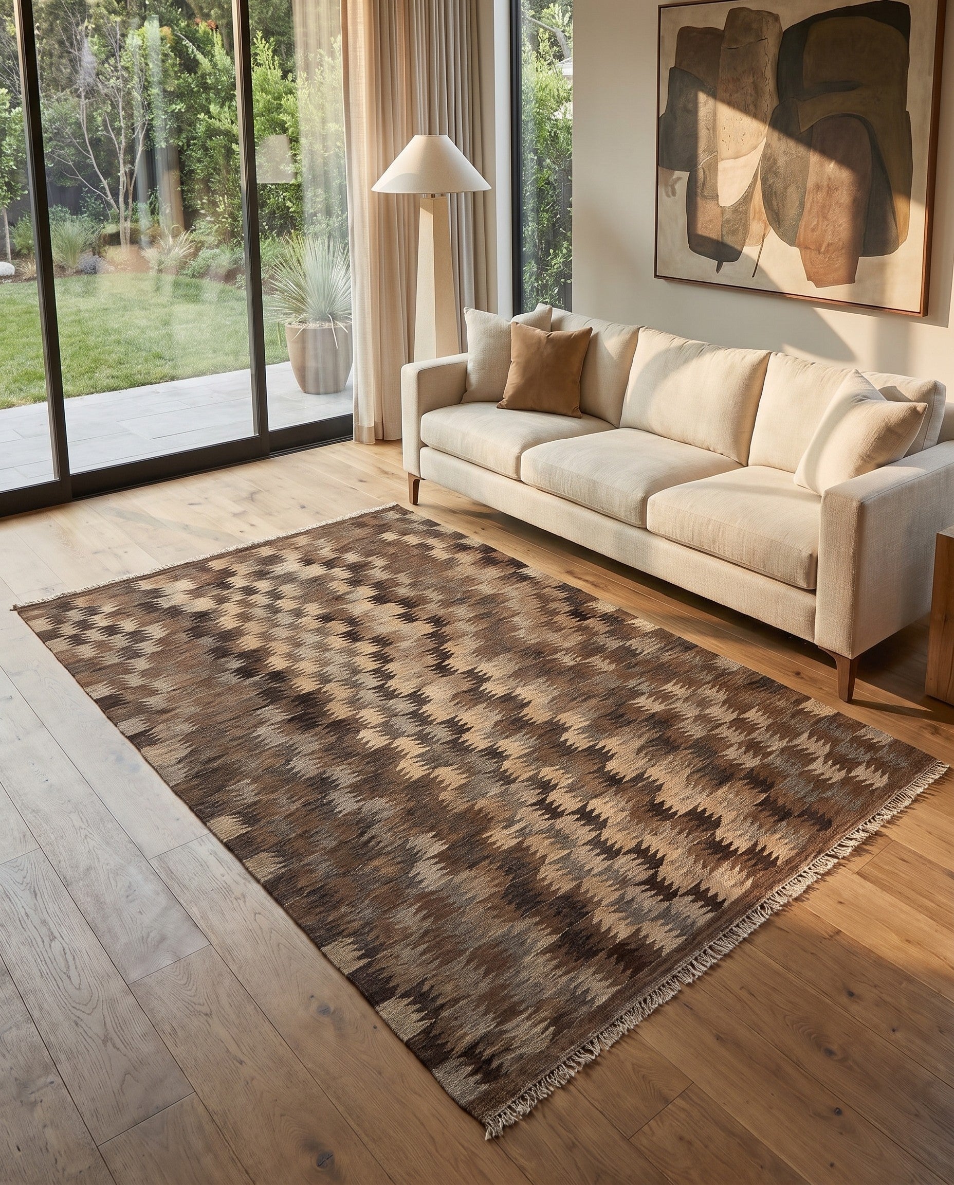 5' 8 x 8' 2 Hand Woven Kilim Modern Wool Rug