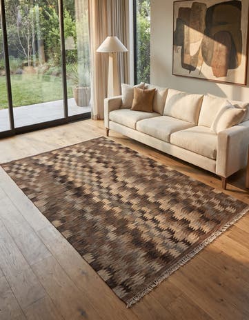 5' 8 x 8' 2 Hand Woven Kilim Modern Wool Rug