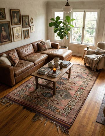 4' 7 x 8' Hand Knotted Hamedan Persian Wool Rug