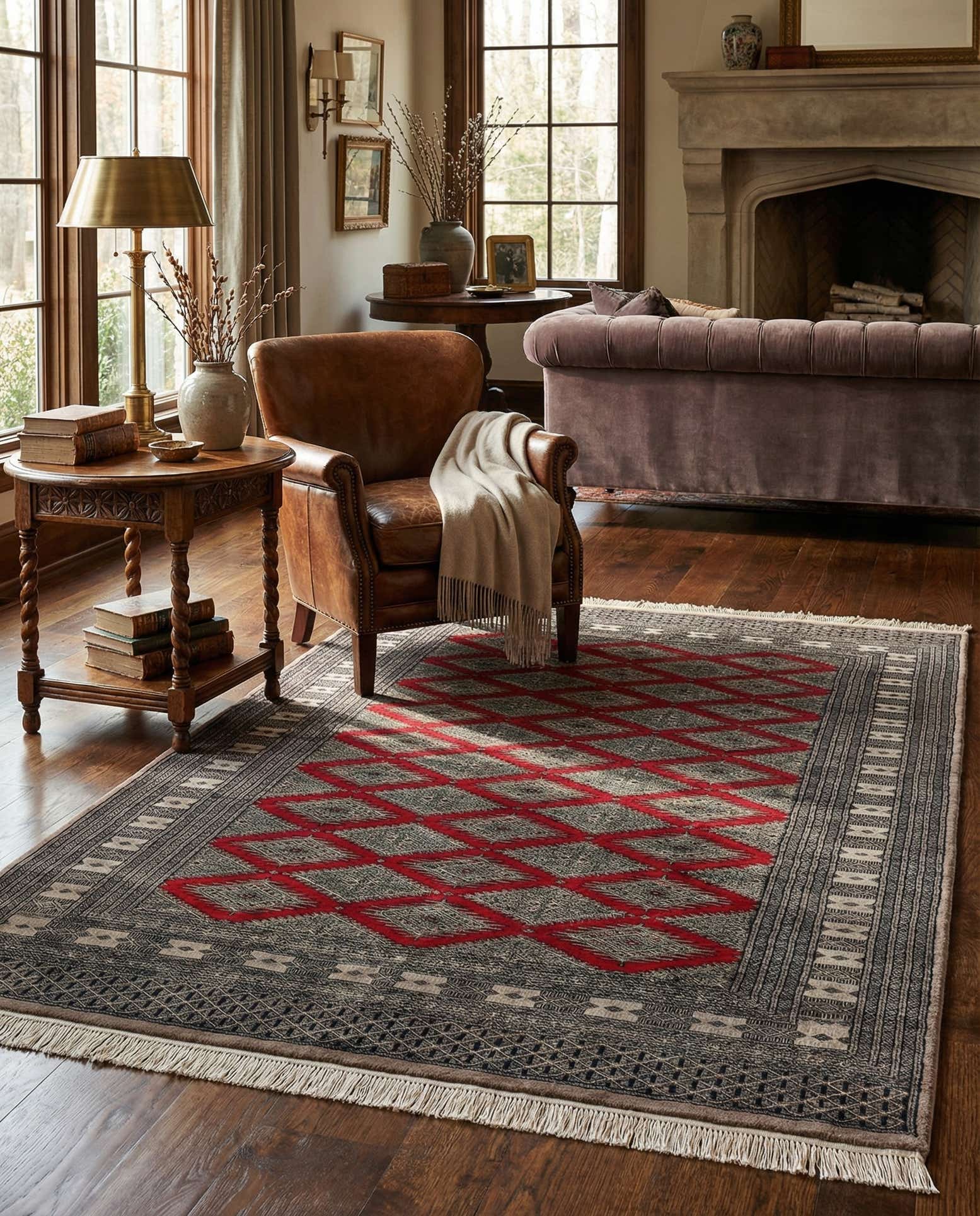 5' 1 x 8' 8 Hand Knotted Bokhara Oriental Wool Rug