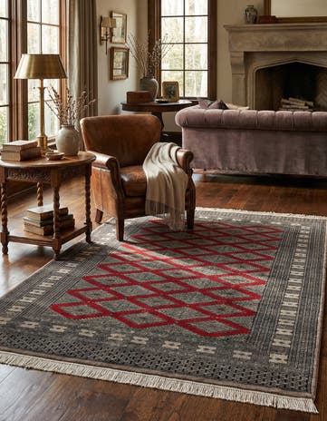 5' 1 x 8' 8 Hand Knotted Bokhara Oriental Wool Rug