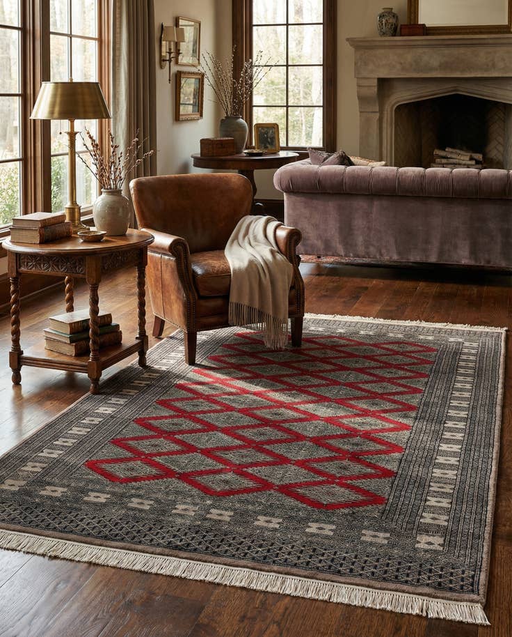 Detail image of 5' 1 x 8' 8 Hand Knotted Bokhara Oriental Wool Rug