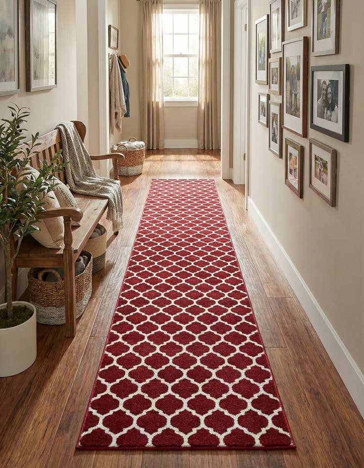 Detail image of  2' 7 x 19' 8 Lattice Runner Rug