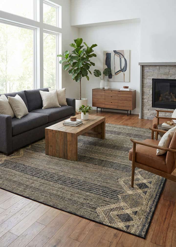 9' x 12' Easy-Clean Modern Indoor / Outdoor Rug
