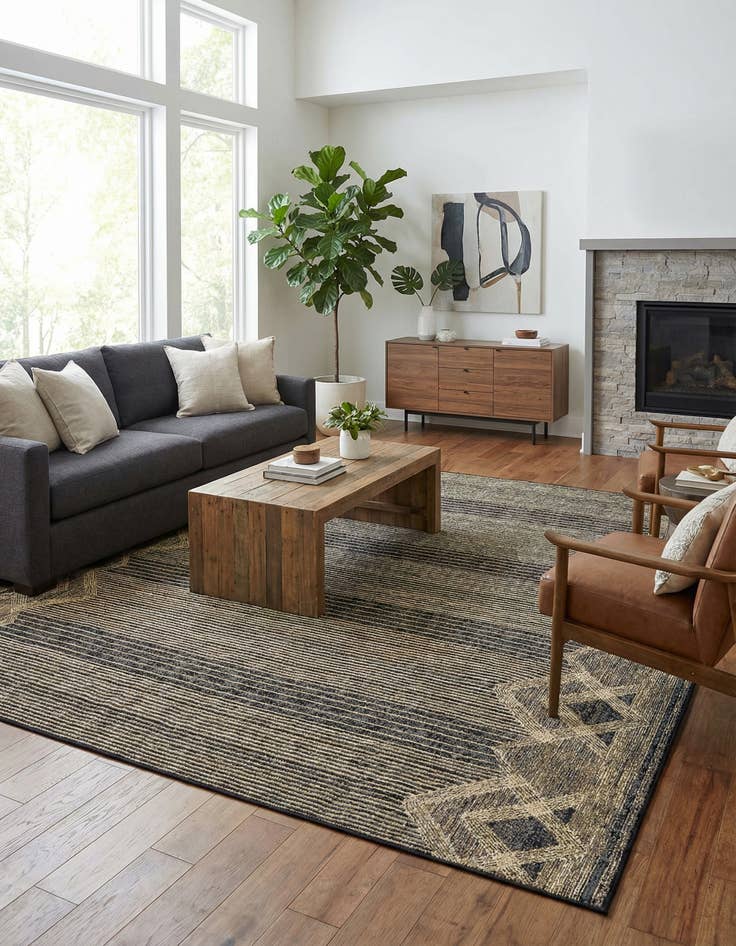 Detail image of 9' x 12'  Washable Modern Indoor / Outdoor Rug