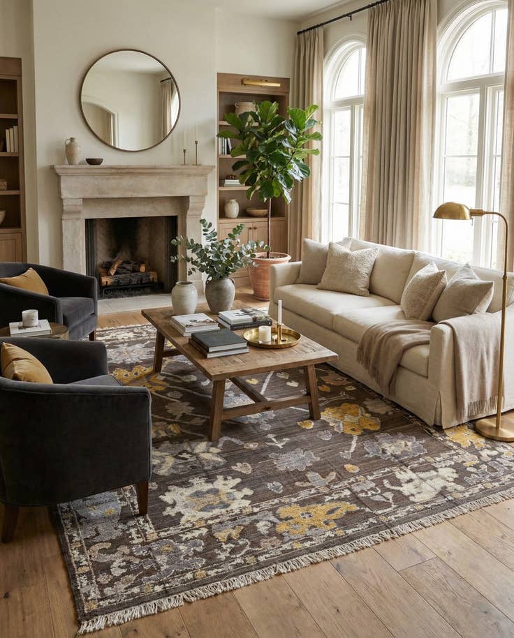 Detail image of 9' 1 x 12' Hand Knotted Oushak Wool Rug