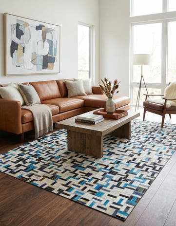 5' x 8' Cowhide Leather Rug