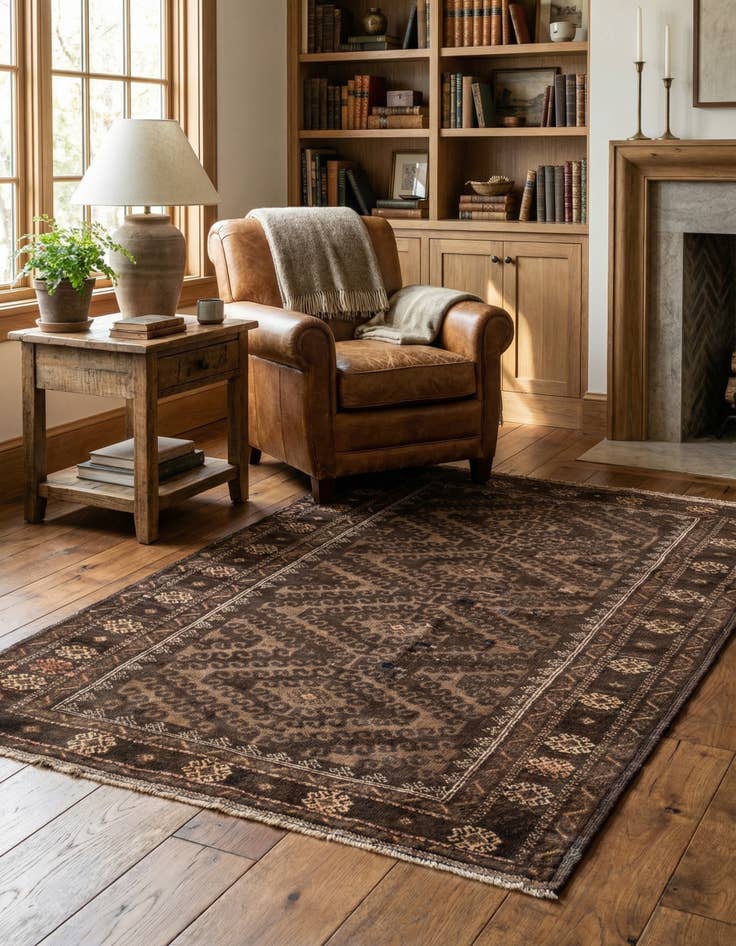 Detail image of  3' 9 x 6'  Hand Knotted Ultra Vintage Persian Wool Rug