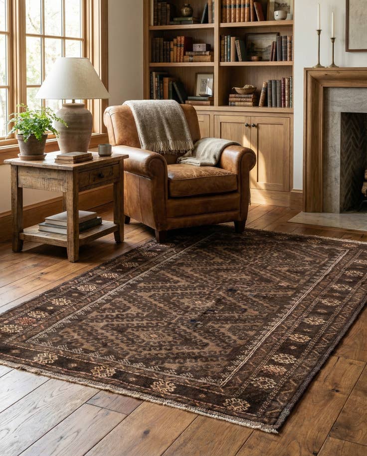 Detail image of 3' 9 x 6' Hand Knotted Ultra Vintage Persian Wool Rug
