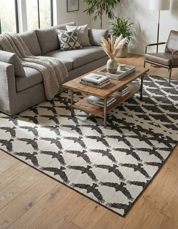 Detail image of 9' x 12'  Washable Modern Indoor / Outdoor Rug