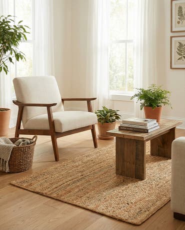  3' 3 x 5' 1  Hand Braided Jute Luxe Rug