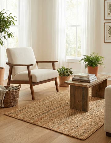 3' 3 x 5' 1 Handmade Braided Jute Luxe Rug