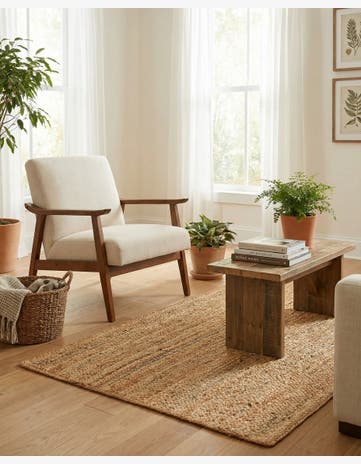 Natural Handmade Braided Jute Luxe Rug