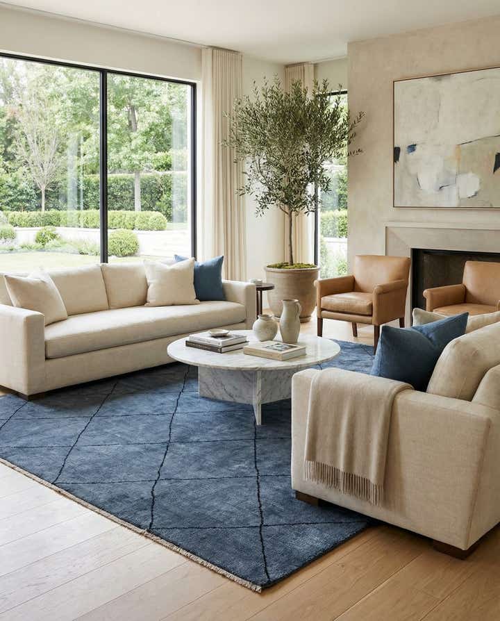 7' 9 x 9' 10 Hand Knotted Moroccan Wool Rug