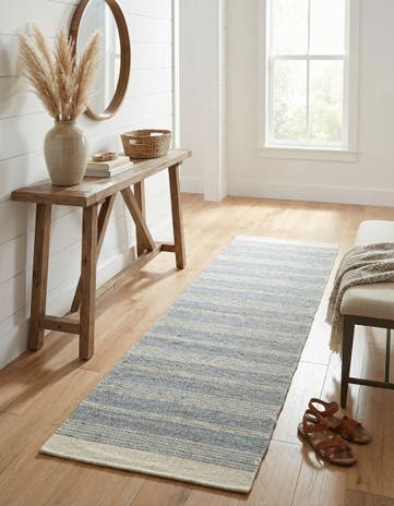Gray Hand Woven Lariat Runner Rug