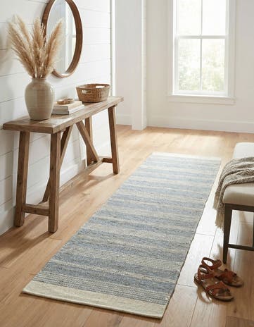 Gray Hand Woven Lariat Runner Rug