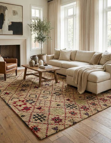 6' 2 x 9' 7 Hand Knotted Moroccan Wool Rug