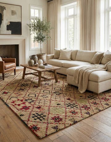 6' 2 x 9' 7 Hand Knotted Moroccan Wool Rug