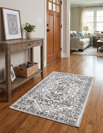white Gray Boston Rug