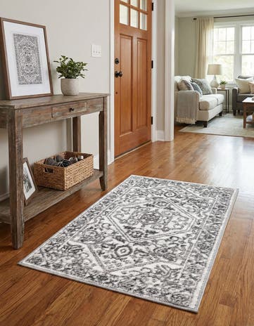 white Gray Boston Rug