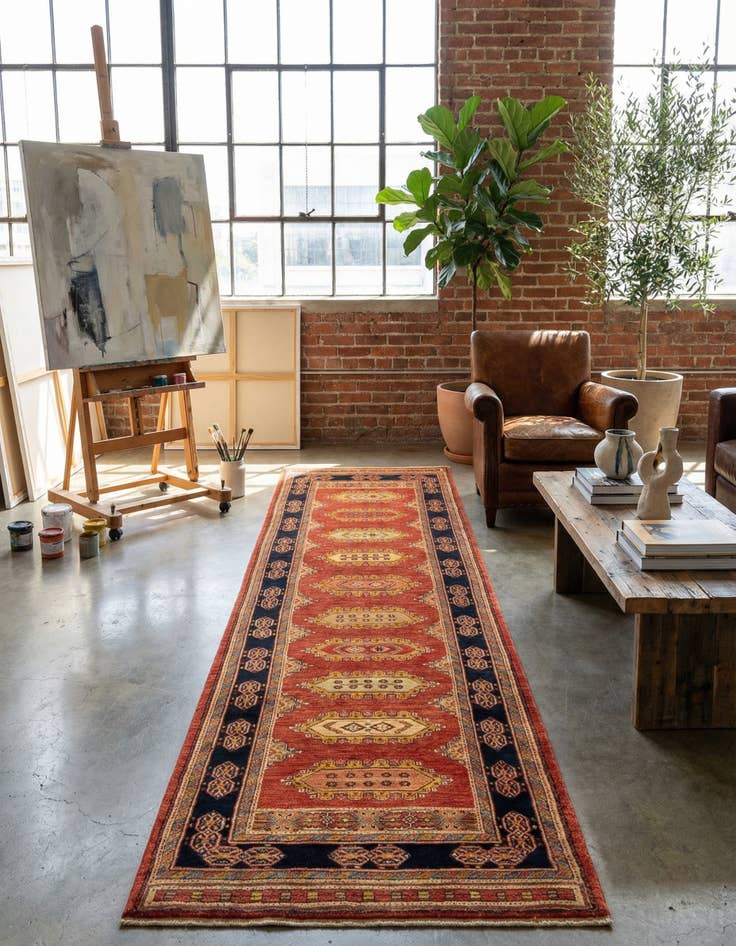 Detail image of 2' 11 x 9' 11 Luribaft Wool Runner Rug