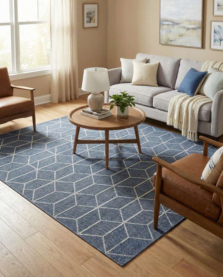 7' 10 x 7' 10 Easy-Clean Trellis Indoor / Outdoor Square Rug
