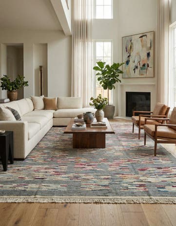 9' 1 x 12' 6 Hand Knotted Darya Wool Rug