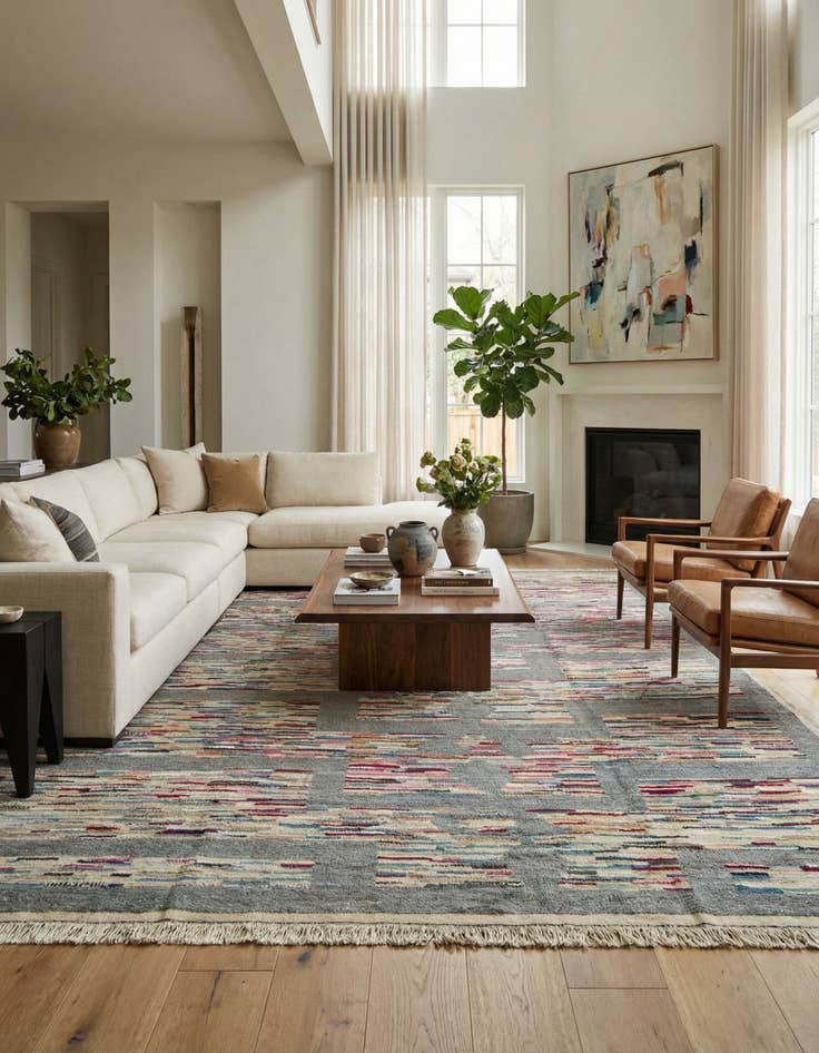 Detail image of 9' 1 x 12' 6  Hand Knotted Darya Wool Rug