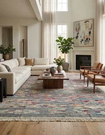 9' 1 x 12' 6 Hand Knotted Darya Wool Rug