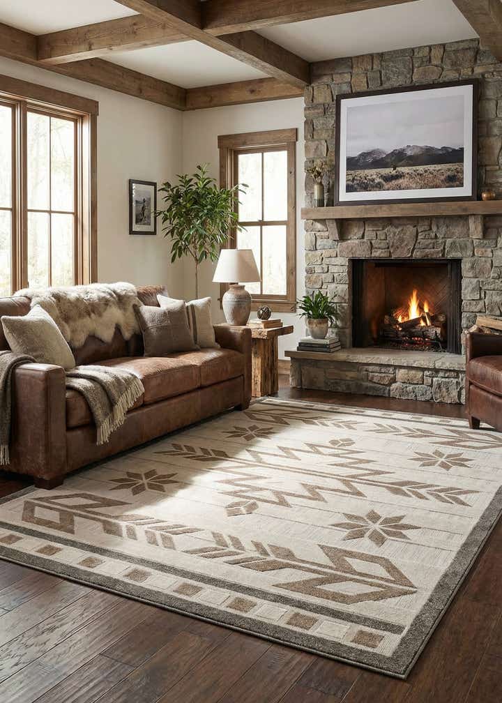 7' 10 x 11' Easy-Clean Modern Indoor / Outdoor Rug