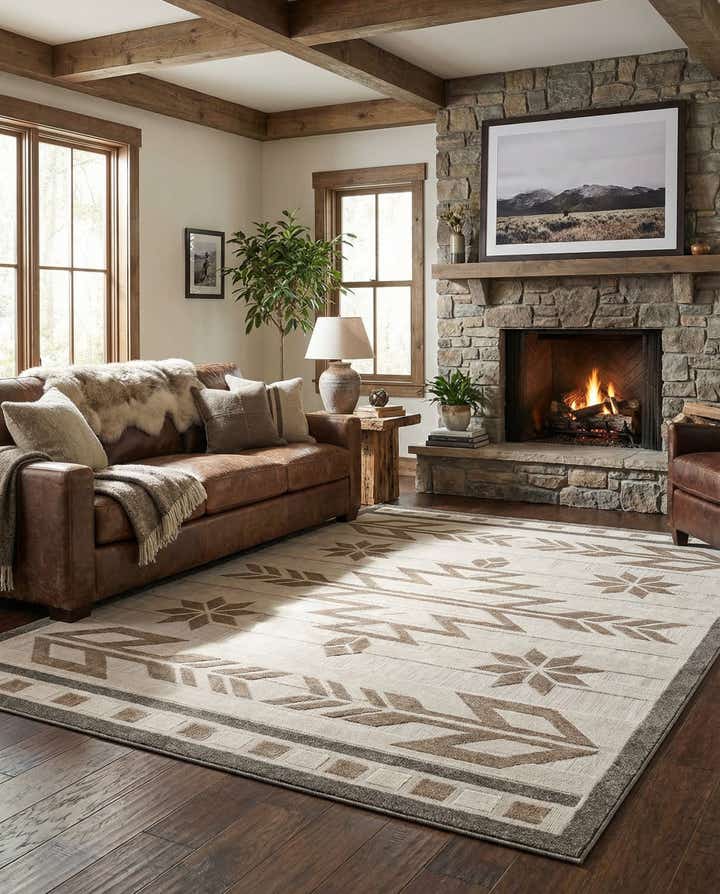 7' 10 x 11' Easy-Clean Modern Indoor / Outdoor Rug