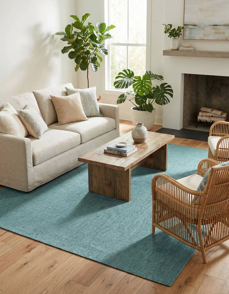 Detail image of 10' 8 x 10' 8  Washable Solid Indoor / Outdoor Square Rug