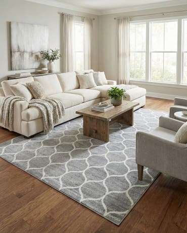  10' x 13' Lattice Frieze Rug