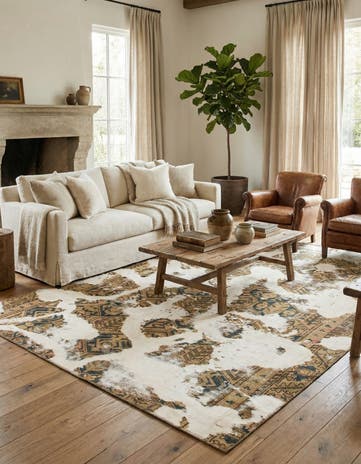 5' 7 x 8' Hand Knotted Ultra Vintage Persian Wool Rug