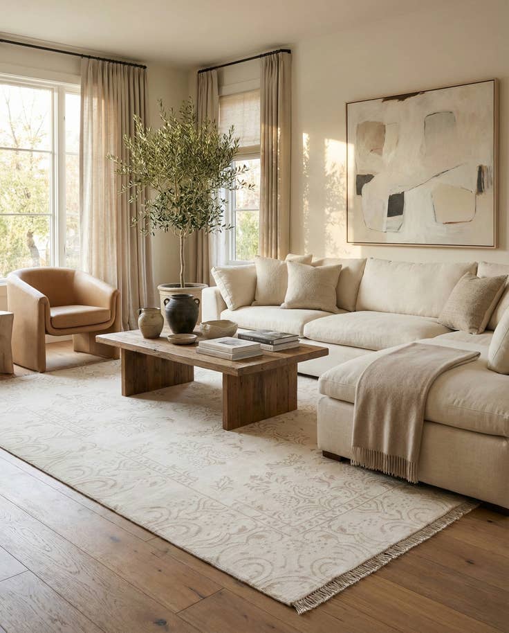 Detail image of 6' 7 x 9' 9 Hand Knotted Darya Wool Rug