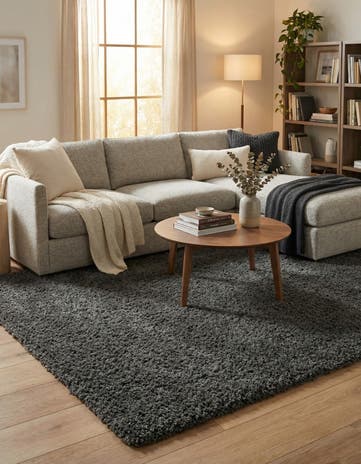 7' 10 x 11' Solid Shag Rug