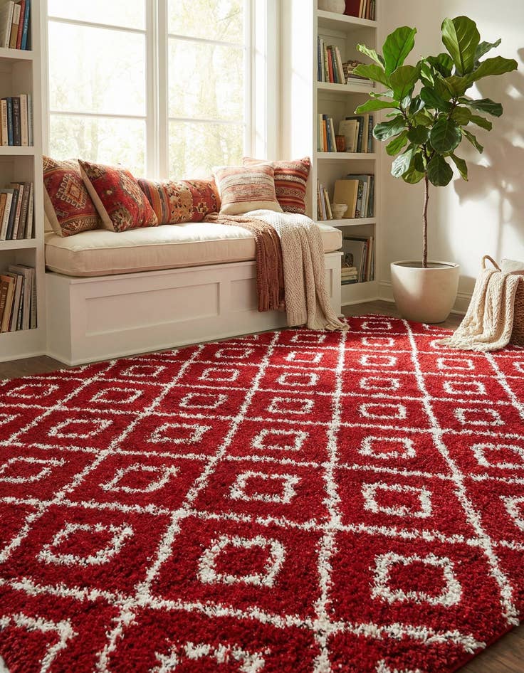 Detail image of  7' 10 x 10' Lattice Shag Rug