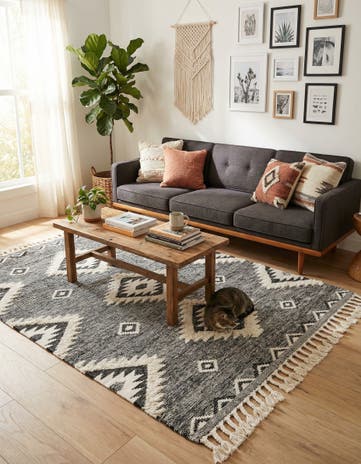 6' 1 x 9' Hand Woven Arizona Wool Rug