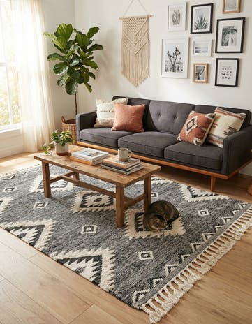 6' 1 x 9' Hand Woven Arizona Wool Rug