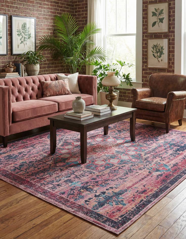 Detail image of 7' 10 x 7' 10  Washable Renaissance Square Rug