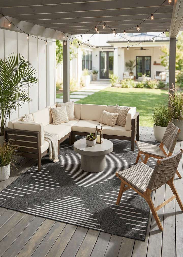 7' x 10' Easy-Clean Modern Indoor / Outdoor Rug