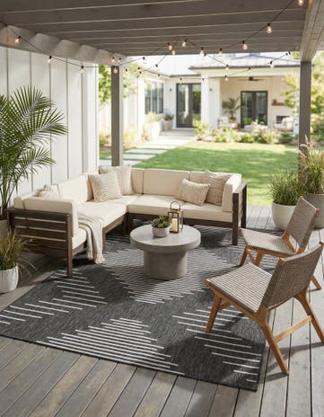 7' x 10' Easy-Clean Modern Indoor / Outdoor Rug