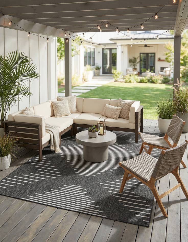 Detail image of  7' x 10'  Washable Modern Indoor / Outdoor Rug