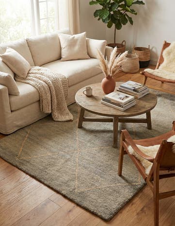 4' 8 x 6' 5 Hand Knotted Moroccan Wool Rug