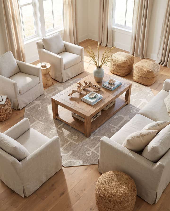 7' 10 x 7' 10 Easy-Clean Coastal Indoor / Outdoor Octagon Rug