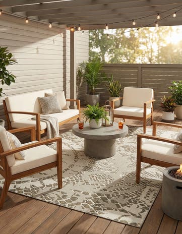 7' x 10' Easy-Clean Modern Indoor / Outdoor Rug