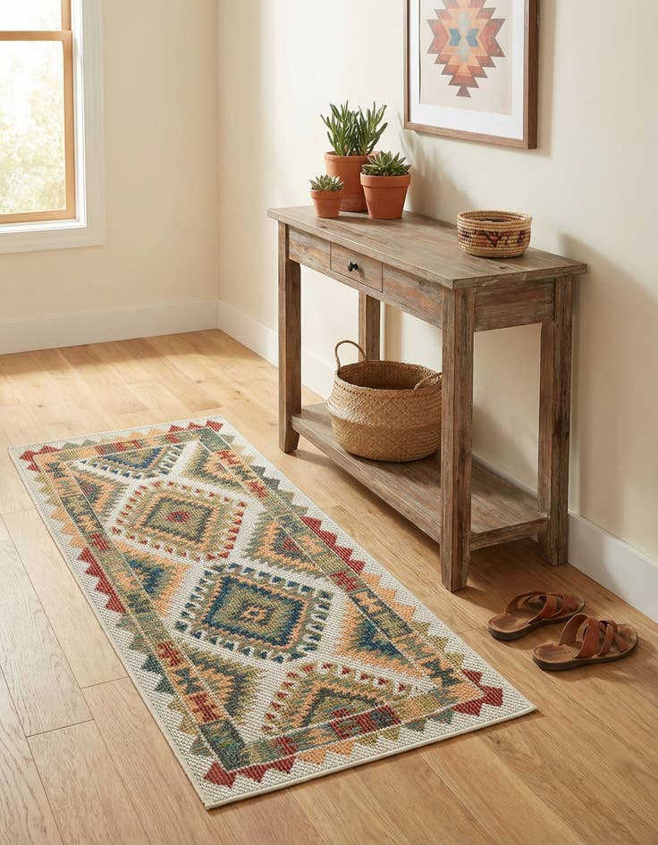 Detail image of 2' x 4'  Washable Baja Indoor / Outdoor Runner Rug