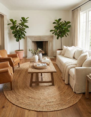 Natural Handmade Braided Jute Luxe Oval Rug