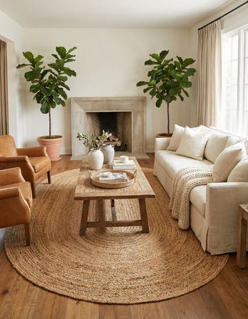 Natural Handmade Braided Jute Luxe Oval Rug