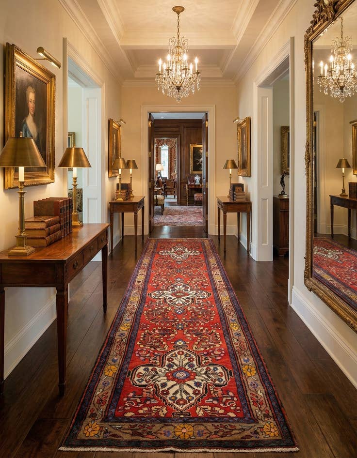 Detail image of 3' 5 x 13' 4 Hamedan Runner Rug